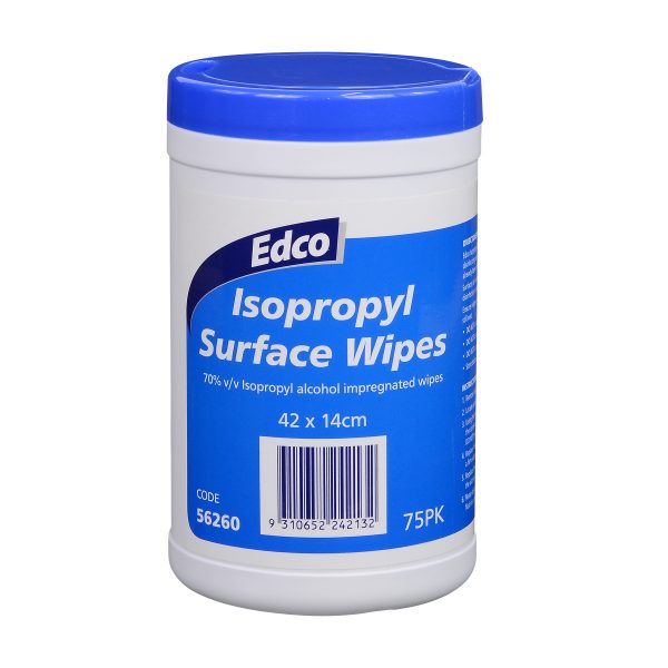 56260 Edco Isopropyl Surface Wipes Cannister 75pk Front